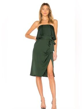 Lovers & Friends Violet Midi Emerald Green Dress Size S